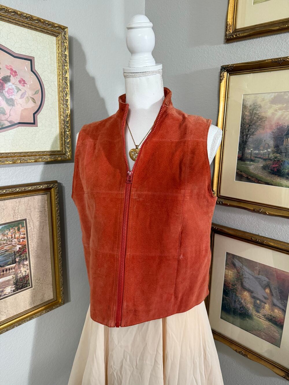 Orange Suede Vest